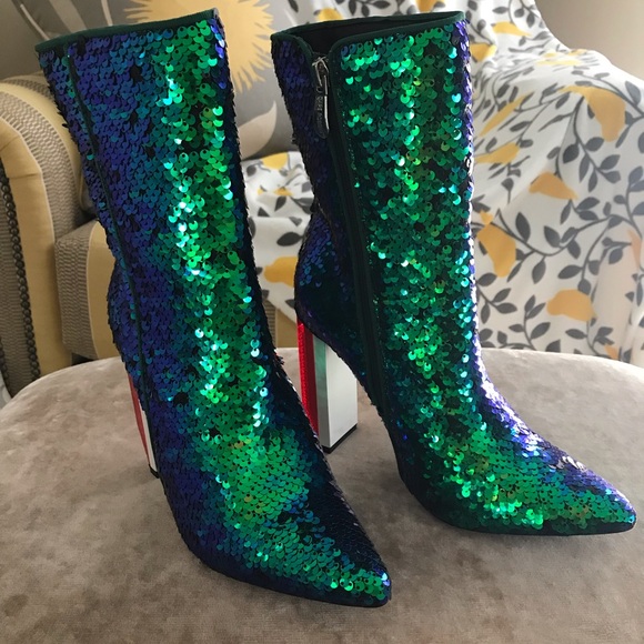 sequined boots